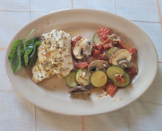 Alaska Halibut with Zucchini