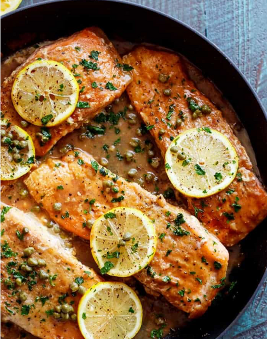 Salmon with Piccata Sauce